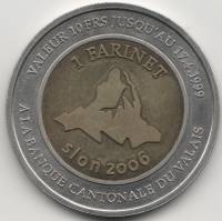 (2006) Монета Швейцария (Кантон Вале) 2006 год 1 фаринет (10 франков) "Сьон"  Биметалл  UNC
